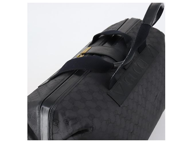 Borsa Boston GG Canvas Gucci Nera Oro Auth 121312 Nero D'oro - vista 6