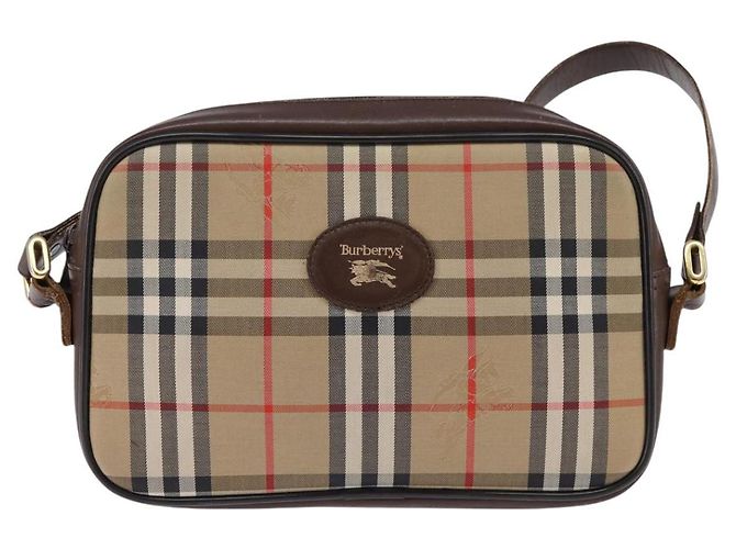 Autre Marque Borsa a spalla in pelle beige con motivo Nova Check di Burberrys, oro, autentica bs30210 - vista 13