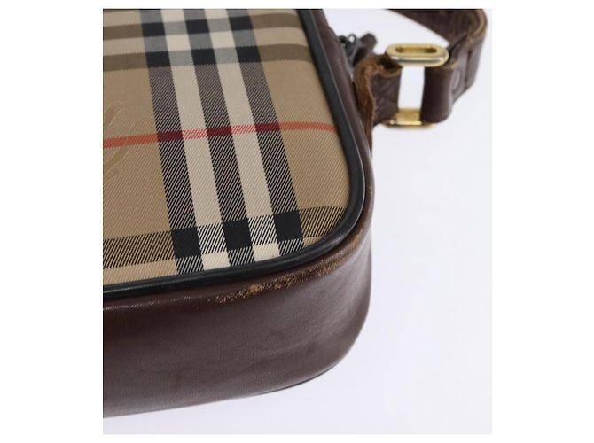 Autre Marque Borsa a spalla in pelle beige con motivo Nova Check di Burberrys, oro, autentica bs30210 - vista 16