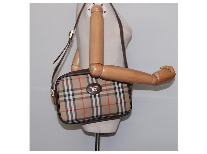 Autre Marque Borsa a spalla in pelle beige con motivo Nova Check di Burberrys, oro, autentica bs30210 - vista 19