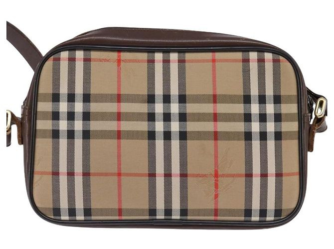 Autre Marque Borsa a spalla in pelle beige con motivo Nova Check di Burberrys, oro, autentica bs30210 - vista 2