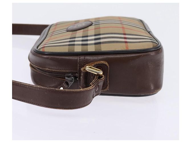 Autre Marque Borsa a spalla in pelle beige con motivo Nova Check di Burberrys, oro, autentica bs30210 - vista 3
