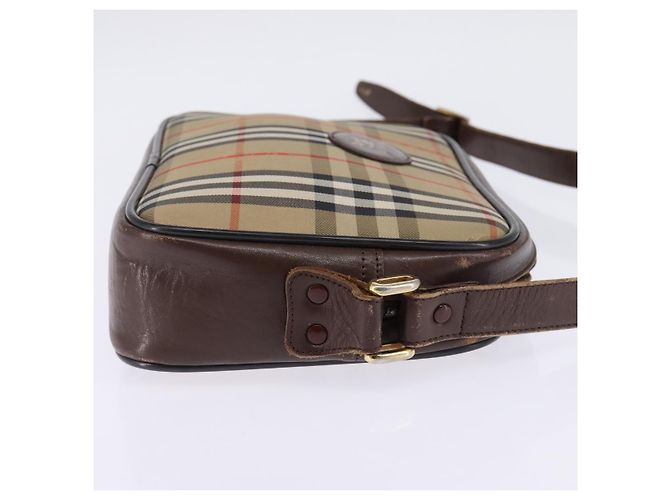 Autre Marque Borsa a spalla in pelle beige con motivo Nova Check di Burberrys, oro, autentica bs30210 - vista 4