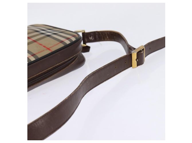 Autre Marque Borsa a spalla in pelle beige con motivo Nova Check di Burberrys, oro, autentica bs30210 - vista 7