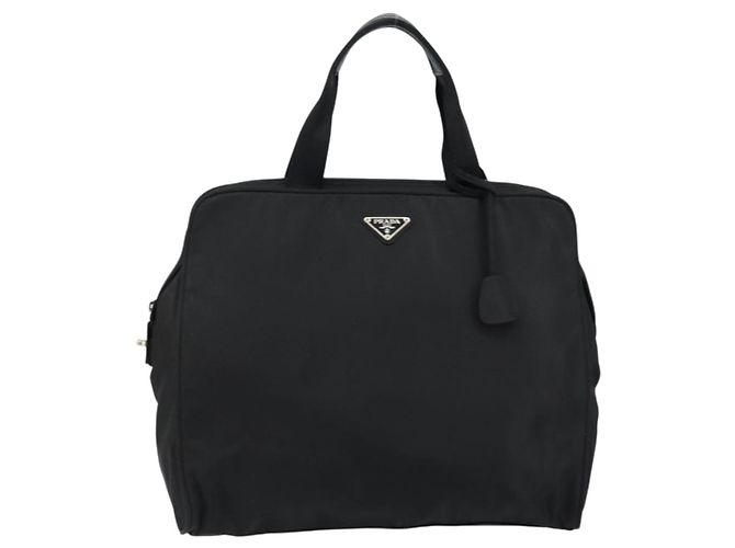 Borsa Tote Prada in Nylon Nero Argento Auth bs29772 - vista 13
