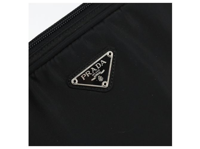 Borsa Tote Prada in Nylon Nero Argento Auth bs29772 - vista 18