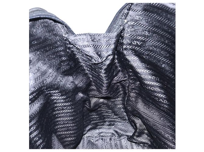Borsa Tote Prada in Nylon Nero Argento Auth bs29772 - vista 21