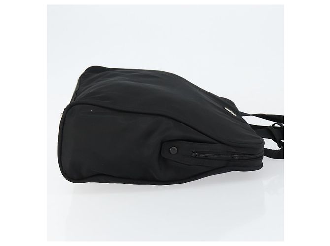 Borsa Tote Prada in Nylon Nero Argento Auth bs29772 - vista 3