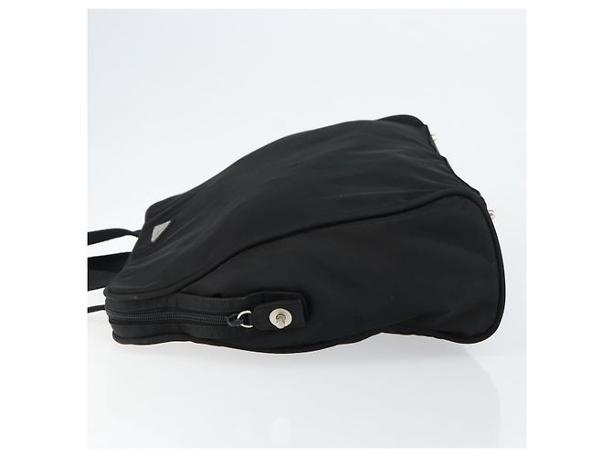 Borsa Tote Prada in Nylon Nero Argento Auth bs29772 - vista 4