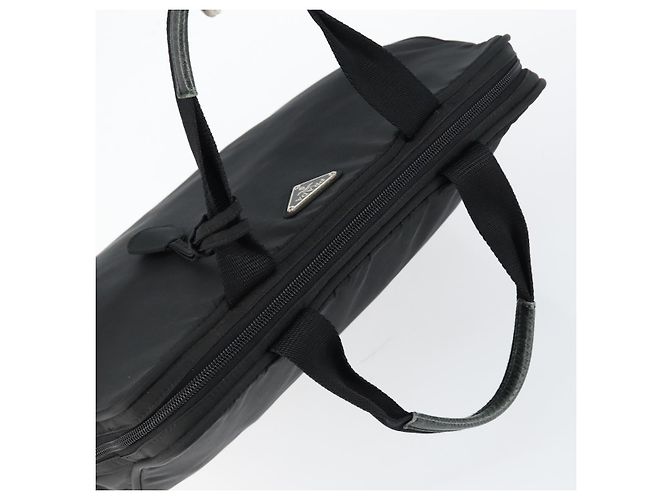 Borsa Tote Prada in Nylon Nero Argento Auth bs29772 - vista 6