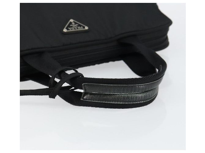 Borsa Tote Prada in Nylon Nero Argento Auth bs29772 - vista 7