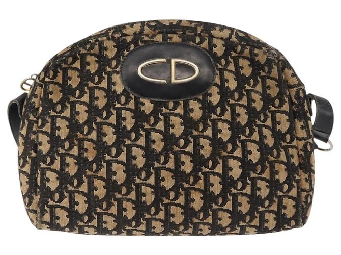 Borsa a spalla in tela Trotter Christian Dior blu navy oro Auth 147391 D'oro - vista 13
