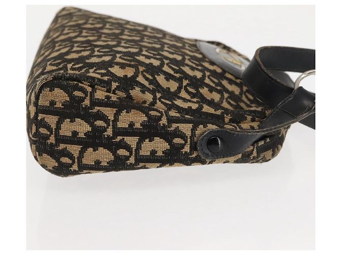 Borsa a spalla in tela Trotter Christian Dior blu navy oro Auth 147391 D'oro - vista 3