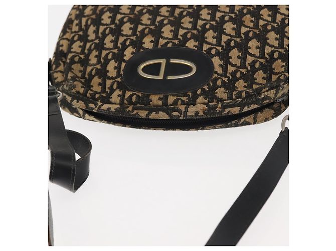 Borsa a spalla in tela Trotter Christian Dior blu navy oro Auth 147391 D'oro - vista 6