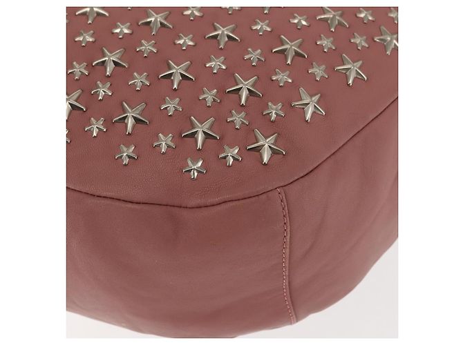 Borsa a spalla in pelle Jimmy Choo Star Studs rosa argento Auth BA6611 - vista 14