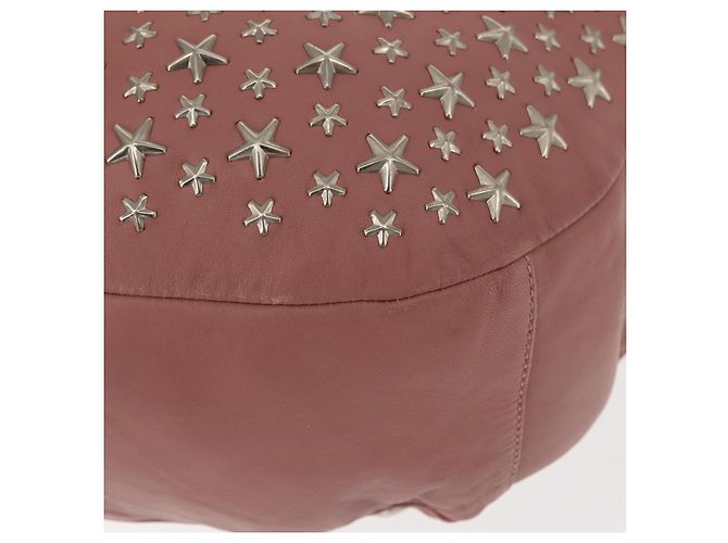 Borsa a spalla in pelle Jimmy Choo Star Studs rosa argento Auth BA6611 - vista 16