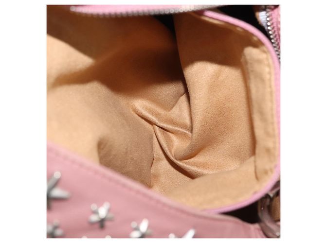 Borsa a spalla in pelle Jimmy Choo Star Studs rosa argento Auth BA6611 - vista 20