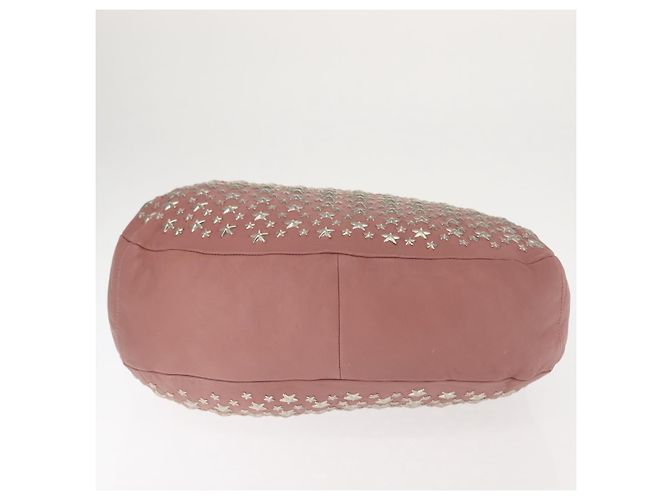 Borsa a spalla in pelle Jimmy Choo Star Studs rosa argento Auth BA6611 - vista 5