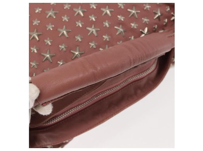 Borsa a spalla in pelle Jimmy Choo Star Studs rosa argento Auth BA6611 - vista 7