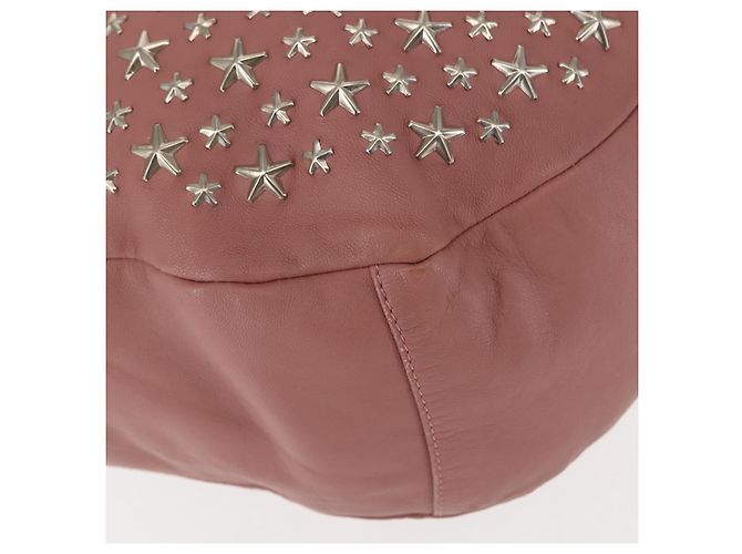 Borsa a spalla in pelle Jimmy Choo Star Studs rosa argento Auth BA6611 - vista 9