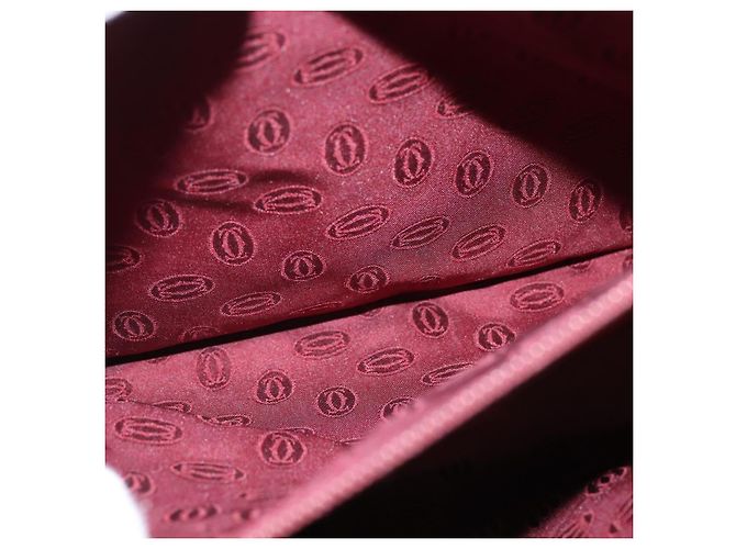 Cartier Borsa a spalla Must Line in pelle Bordeaux e oro Auth bs30238 D'oro Bordò - vista 12