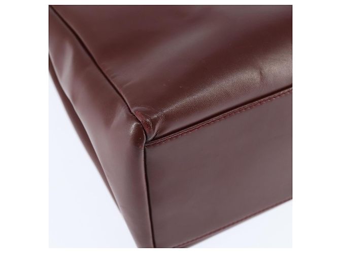 Cartier Borsa a spalla Must Line in pelle Bordeaux e oro Auth bs30238 D'oro Bordò - vista 15