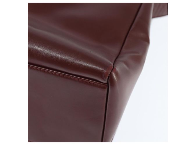 Cartier Borsa a spalla Must Line in pelle Bordeaux e oro Auth bs30238 D'oro Bordò - vista 16