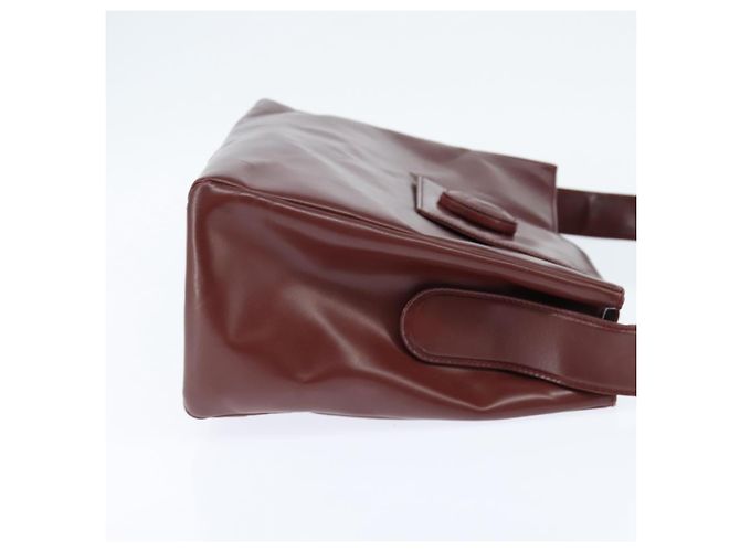 Cartier Borsa a spalla Must Line in pelle Bordeaux e oro Auth bs30238 D'oro Bordò - vista 4