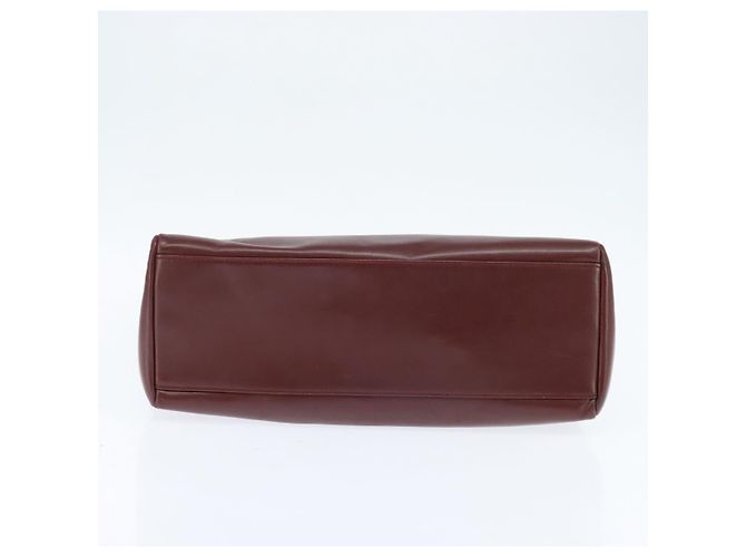 Cartier Borsa a spalla Must Line in pelle Bordeaux e oro Auth bs30238 D'oro Bordò - vista 5