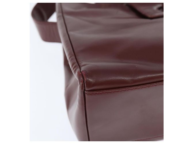 Cartier Borsa a spalla Must Line in pelle Bordeaux e oro Auth bs30238 D'oro Bordò - vista 9