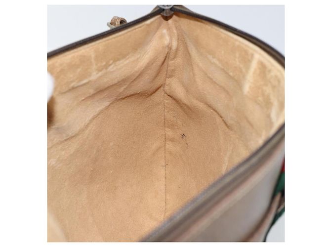 Borsa Gucci GG Supreme Web Sherry Line in PVC Beige Oro 904 02 020 Auth BA7124 D'oro - vista 19