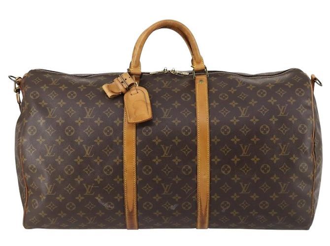 LOUIS VUITTON Monogram Keepall Bandouliere 60 Borsa Boston M41412 LV Auth 146122 Monogramma - vista 13