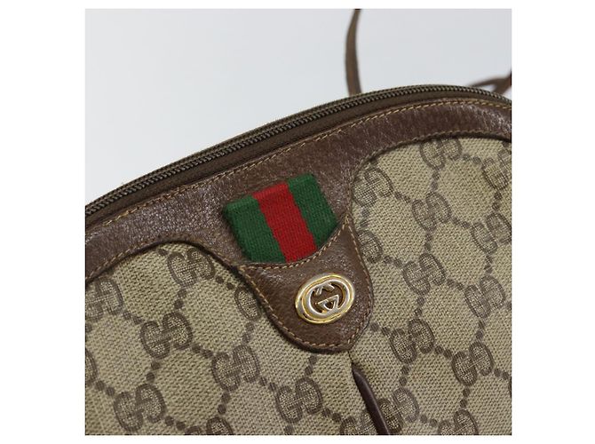 Sac Sherry Line GG Supreme Web de GUCCI en PVC beige et or 904 02 047 Auth 147496 Doré - vue 18