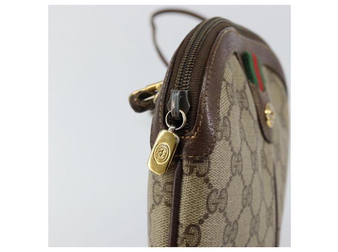 Sac Sherry Line GG Supreme Web de GUCCI en PVC beige et or 904 02 047 Auth 147496 Doré - vue 19