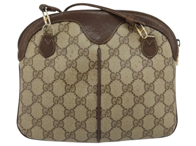 Sac Sherry Line GG Supreme Web de GUCCI en PVC beige et or 904 02 047 Auth 147496 Doré - vue 2