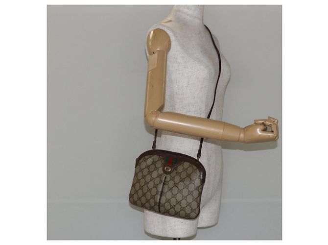 Sac Sherry Line GG Supreme Web de GUCCI en PVC beige et or 904 02 047 Auth 147496 Doré - vue 24
