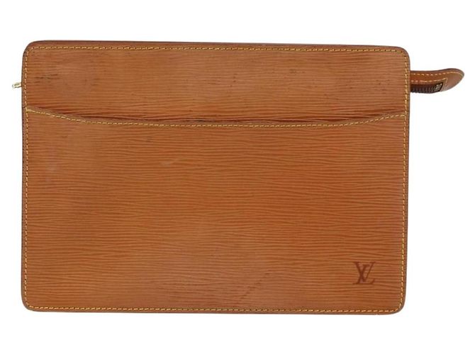 LOUIS VUITTON Pochette Uomo Epi Borsa Marrone Zipangu Oro M52528 LV Auth 148065 - vista 13