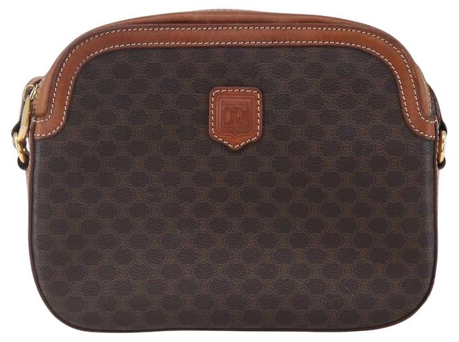 Céline Borsa a Spalla in Tela Macadam CELINE in Pelle PVC Marrone Oro Auth ki6137 D'oro - vista 13