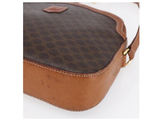 Céline Borsa a Spalla in Tela Macadam CELINE in Pelle PVC Marrone Oro Auth ki6137 D'oro - vista 14