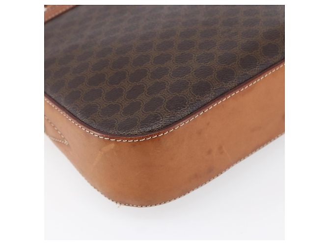 Céline Borsa a Spalla in Tela Macadam CELINE in Pelle PVC Marrone Oro Auth ki6137 D'oro - vista 16
