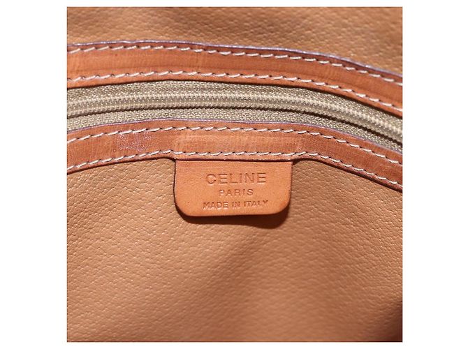 Céline Borsa a Spalla in Tela Macadam CELINE in Pelle PVC Marrone Oro Auth ki6137 D'oro - vista 18