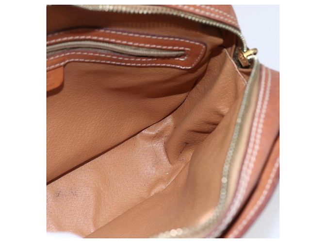 Céline Borsa a Spalla in Tela Macadam CELINE in Pelle PVC Marrone Oro Auth ki6137 D'oro - vista 20