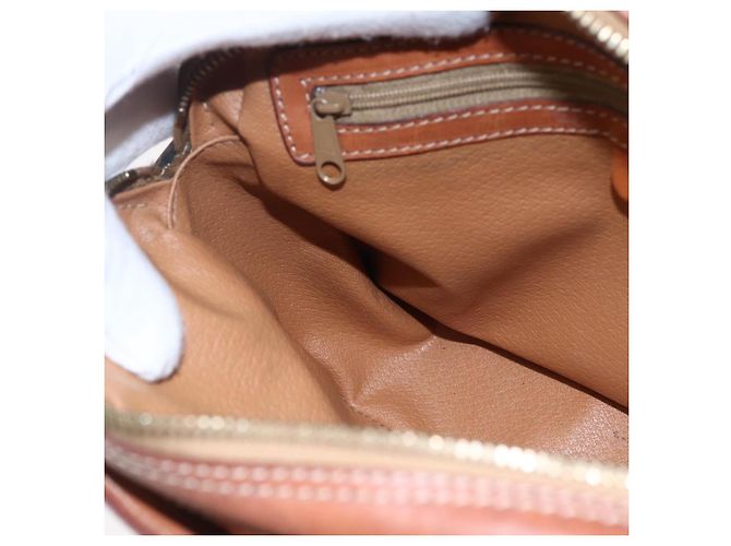 Céline Borsa a Spalla in Tela Macadam CELINE in Pelle PVC Marrone Oro Auth ki6137 D'oro - vista 21