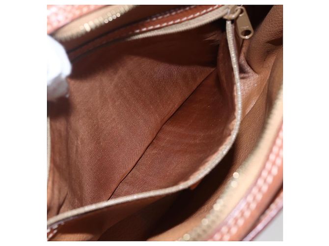 Céline Borsa a Spalla in Tela Macadam CELINE in Pelle PVC Marrone Oro Auth ki6137 D'oro - vista 22