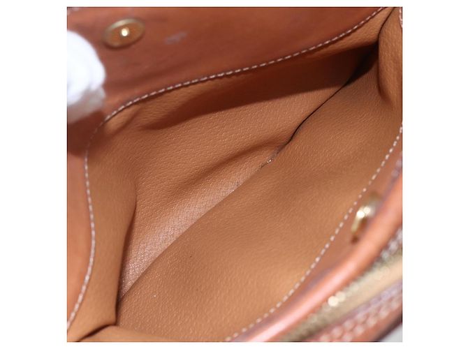 Céline Borsa a Spalla in Tela Macadam CELINE in Pelle PVC Marrone Oro Auth ki6137 D'oro - vista 24