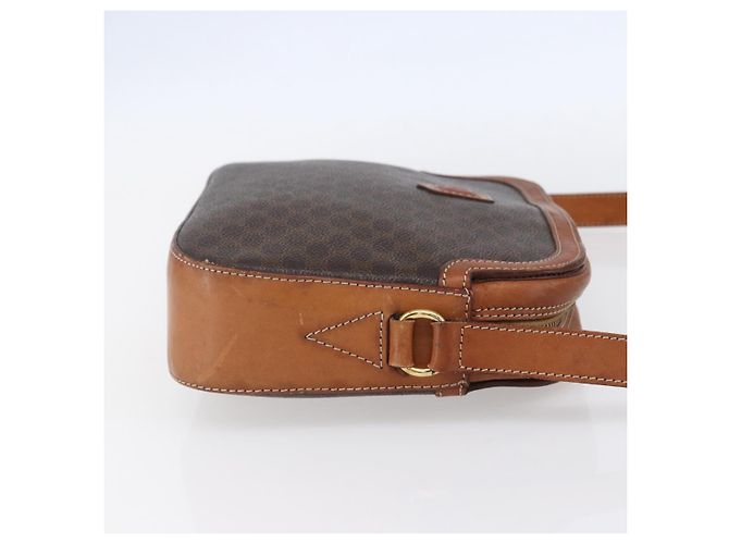 Céline Borsa a Spalla in Tela Macadam CELINE in Pelle PVC Marrone Oro Auth ki6137 D'oro - vista 3