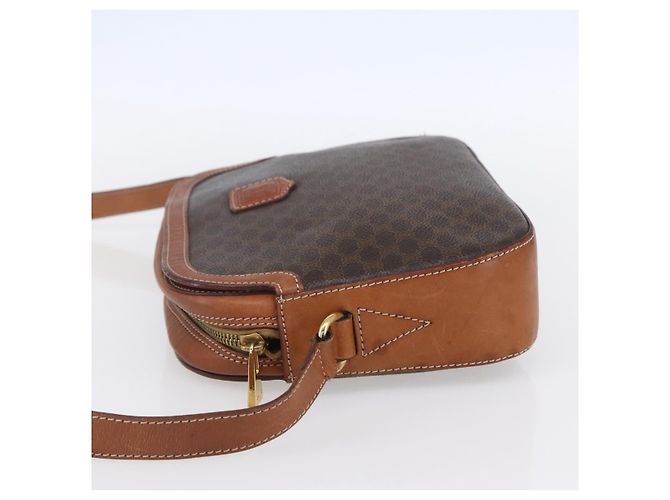 Céline Borsa a Spalla in Tela Macadam CELINE in Pelle PVC Marrone Oro Auth ki6137 D'oro - vista 4