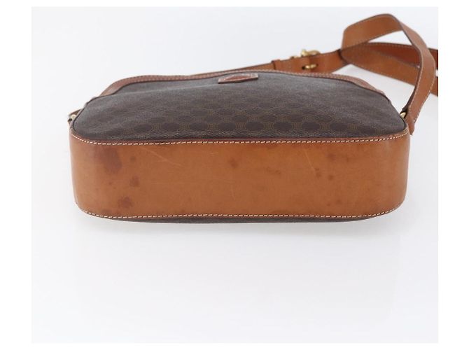 Céline Borsa a Spalla in Tela Macadam CELINE in Pelle PVC Marrone Oro Auth ki6137 D'oro - vista 5