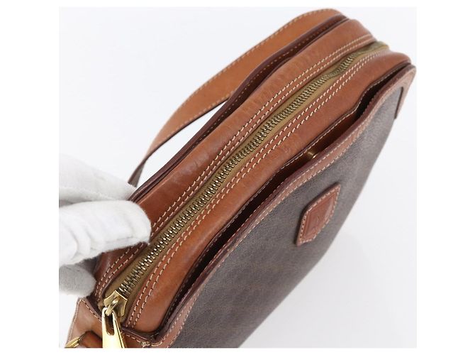 Céline Borsa a Spalla in Tela Macadam CELINE in Pelle PVC Marrone Oro Auth ki6137 D'oro - vista 6