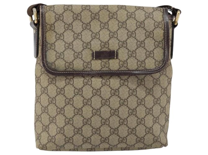 Gucci Borsa a Spalla GG Supreme PVC Beige Oro 223666 Auth 148414 - vista 13